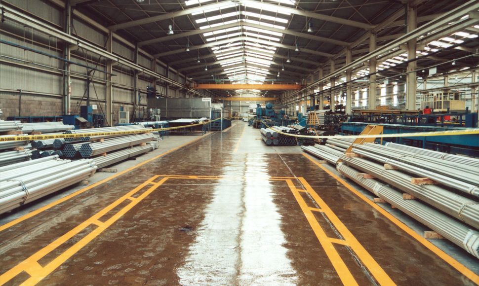 Historisches Bild der fischer-Produktionshalle in Mexico